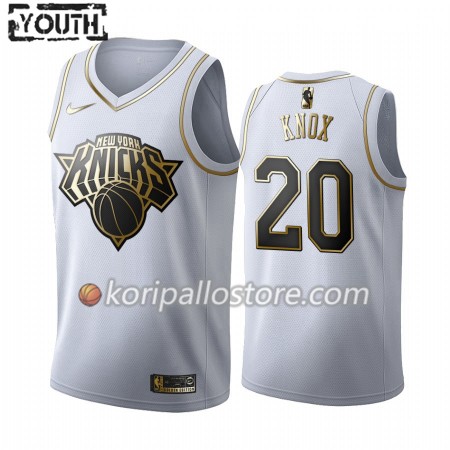 New York Knicks Kevin Knox 20 Nike 2019-2020 Valkoinen Golden Edition Lasten Pelipaidat Swingman